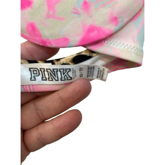 Pink by Victoria’s Secret Bikini Top Tropical Cheetah Print Size XS - Picture 2 of 4